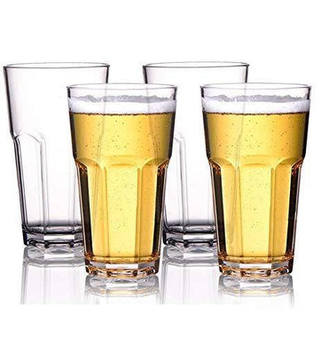 Ash & Roh® Water Glasses Tumbler Drinking Glasses for Juice Beer and Cocktail, Dishwasher Safe- 400 ml (4) - Home Decor Lo