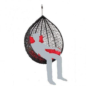 Carry Bird Outdoor Furniture Single Seater Swing: Black - Home Decor Lo