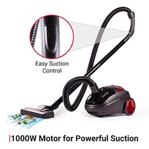 Eureka Forbes Trendy Zip 1000-Watt Vacuum Cleaner (Black/Red) - Home Decor Lo