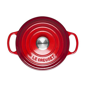 Le Creuset Signature Cast Iron Round Casserole, 18 cm - Cerise - Home Decor Lo