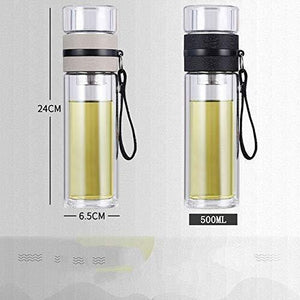 NOT AVAILABLE Glass Bottle/Kettle/Teapot with Stainless Steel Infuser for Tea & Coffee with Water Separation Cup, Borosilicate Glass, 500 ML - Home Decor Lo