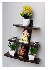 Amazing Shoppee Wall Shelves Shelf for Living Room Book Shelfs (3 Shelves) (Standard, Brown) - Home Decor Lo
