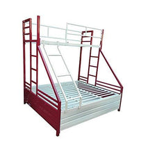 Load image into Gallery viewer, S K Grill Art Metal Bunk Bed with Storage (White &amp; Maroon, 4 x 6 Lower &amp; 2.5 x 6 top) - Home Decor Lo