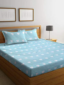 Dream Weaverz 260 Tc Cotton Flat Double Bedsheet - Light Green - Home Decor Lo