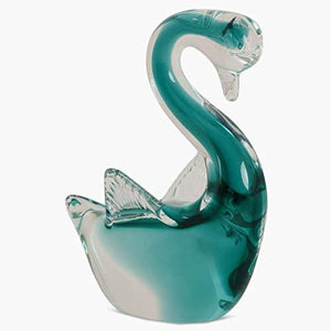 Home Centre Swan Glass Figurine - Green - Home Decor Lo