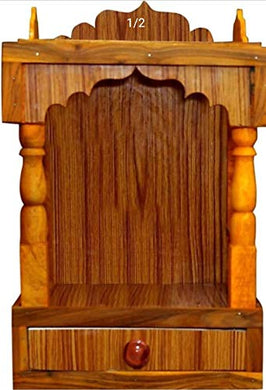 Maa Narmada Pooja Temple for Home & Offce Wooden Temple/Mandir/Pooja Ghar (Wooden_52 X 41 X 23 cm) - Home Decor Lo