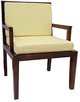 Furniseworld Mango Wood Single Seater Sofa Chair for Living Room (Walnut Finish) - Home Decor Lo