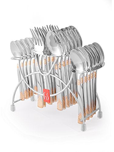 FnS August 24 Pc Cutlery Set with Stand and Baby Spoon - Home Decor Lo