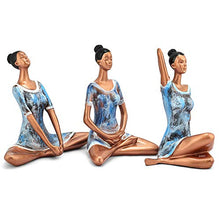 Load image into Gallery viewer, zart Yoga Posture Lady Statue Poly resin Figurine for Home Table Top Living Room Hall Bedroom Shelf Decoration - Yoga Statue in Decor (Blue) - Home Decor Lo