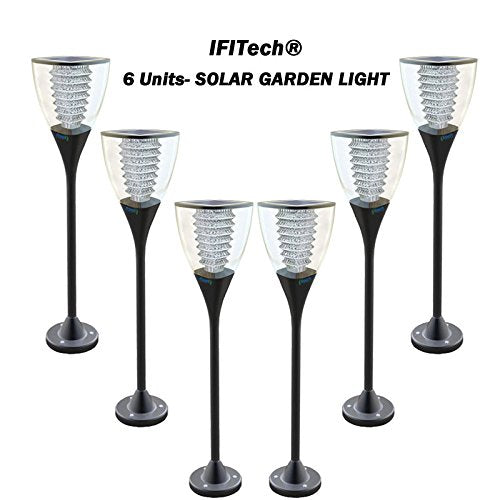 Ifitech Set Of 6 Solar Garden Light (Warm White) - 2Night Working With 1 Day Sun Charge - Home Decor Lo