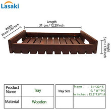 Load image into Gallery viewer, Lasaki Wooden Tray with Handle - Handmade high Wood Tray Platters for Kitchen Serving Tray - Home Decor Lo