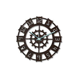 AERINA Wooden Clock, Wood Carving MDF Design Wall Clock, Perfect for Office, Classroom, Bedroom, Living Room, Restaurant,Hotel (clock 23) - Home Decor Lo