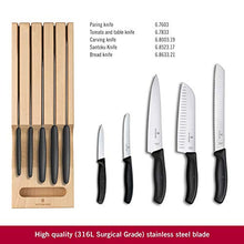 Load image into Gallery viewer, Victorinox Swiss Classic Kitchen Knife Set - 5 Pc Stainless Steel Knives with Wooden in-Drawer Storage Block, Black, Swiss Made - Home Decor Lo