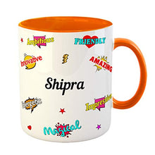 Load image into Gallery viewer, Furnishfantasy Ceramic Coffee Mug - Happy Birthday Gift, Gift for Kids, Return Gift - Color - Orange, Name - Shipra - Home Decor Lo