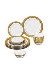 Load image into Gallery viewer, Clay Craft Fine Ceramic Premium New Georgian Dinner Set of 18 Pieces, Enchanting Gold, multicolor, standard