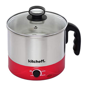 Kitchoff WDF-151 Automatic Stainless Steel Electric Kettle Heavy Body Extra Large Cattle With Handle (1.5 L, Black & Red) - Home Decor Lo