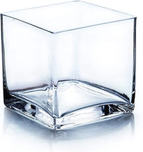 Load image into Gallery viewer, Vijyas Glass Square Cube 4x4 Glass Vase for Home Decor (Pack of 1)