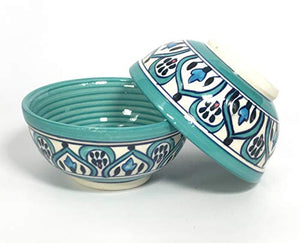 HS HINDUSTANI SAUDAGAR Ceramic Hand Painted Multipurpose Large Bowls Set of 2 (Dishwasher & Microwave Safe) ) 470 ML , Green - Home Decor Lo