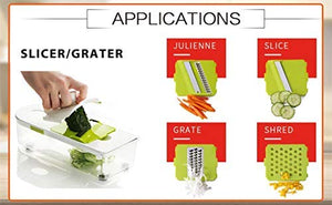 Xacton 12 in 1 Multi-Purpose Vegetable and Fruit Chopper, Fruit Grater, Slicer Dicer, Chipper, Peeler | Hand Chopper, Cutter | Kitchen Accessories - Home Decor Lo