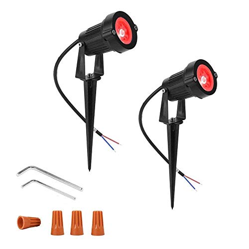 DMT™ 3 Watt Red Waterproof Spike LED Garden Light For Outdoor Purposes (Pack of 2) - Home Decor Lo