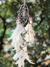 Load image into Gallery viewer, Rooh Dream Catcher ~ White and Brown 4 Tier ~ Handmade Hangings for Positivity - Home Decor Lo