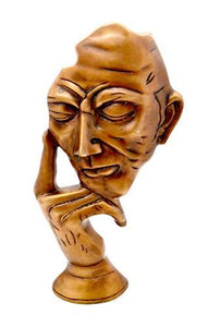 Two Moustaches The Thinking Man Brass Decor Showpiece (5.5 X 2.5 X 12 Inches, Brown) - Home Decor Lo