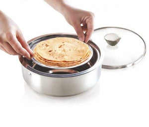 Femora Stainless Steel Insulated Roti Server, 1.1 litres - Set of 1, Silver, 1 Year Warranty - Home Decor Lo