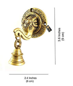 Two Moustaches Elephant Face Wall & Door Brass Decorative Bell Pair (Pack of 2) - Home Decor Lo