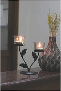 AS India Tealight Candle Holder Metal Wall Sconce with Glass Cups and Tealight Candles for Christmas Lights for Home Decoration(Size: 19x19 cm) - Home Decor Lo