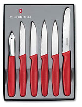 Load image into Gallery viewer, Victorinox, Swiss Made, Standard Kitchen Knife/Vegetable Knife/Paring Knife, 6 Piece Set - Red - Home Decor Lo