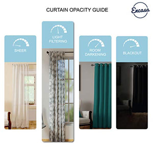 Encasa Homes Window Curtains - Set of 2 Pcs with Tie Backs - Printed Polyester 5 ft Long, Light Weight, Bedroom Living Room Decor, Rod Pocket, Washable for House, Hotel & Office - Chevron - Home Decor Lo