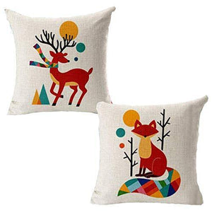 swasiya Jute Printed Decorative Sofa Square Cushion Cover Set (Multicolour, 16X16) -Pack of 5 - Home Decor Lo
