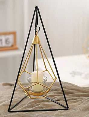 PIKIFY Steel Hanging Triangle Shaped Geometric Candle Holder - Home Decor Lo