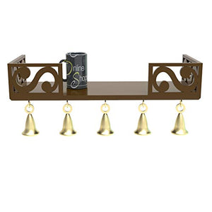 Onlineshoppee Bell Floating Wall Shelf (Brown) - Home Decor Lo