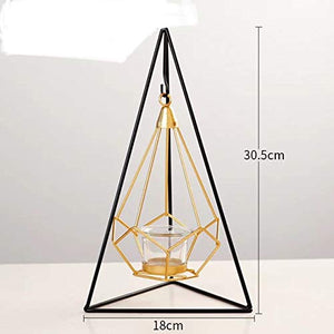PIKIFY Steel Hanging Triangle Shaped Geometric Candle Holder - Home Decor Lo