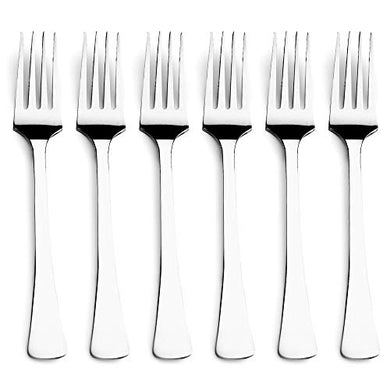 Steren Impex | Stainless Steel 6 Piece Dinner Fork Set | Square - Cutlery Fork | Premium Quality Flatware Set | Pack of 6 - Home Decor Lo