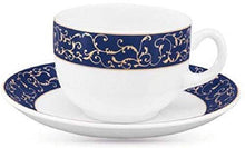 Load image into Gallery viewer, LaOpala Glass Cup And Saucer - 6 Pieces, White - Home Decor Lo
