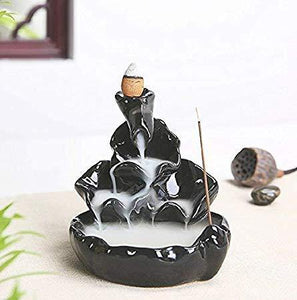 JC Crafts & Fabrics Polyresin Ganesha with Smoke Fountain Backflow Cone Incense Holder Decorative Showpiece - Home Decor Lo