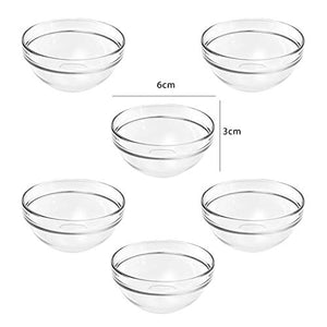 Corner36 Small Glass Bowls Suitable to use in Sauce, chatni Set of 6, 30ml - Home Decor Lo