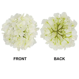 Elfii 10 Pack Silk Hydrangea Heads Artificial Flowers Heads with Stems for Home Party Decor Bride Holding Flowers Bouquet Baby Shower Decoration Centerpiece DIY Wreath Craft- Ivory White - Home Decor Lo