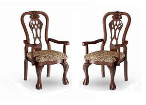 Shilpi Handicrafts Wooden Hand Carved Royal Look Chair Teak Wood (5) - Home Decor Lo