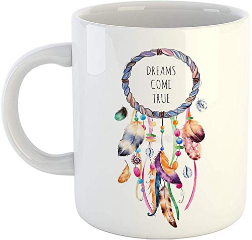 Artscoop Beautiful Dream Catcher Gift, Dreams Come True Coffee Mug - 11oz Tea Cup Gift for Family or Friend - Home Decor Lo