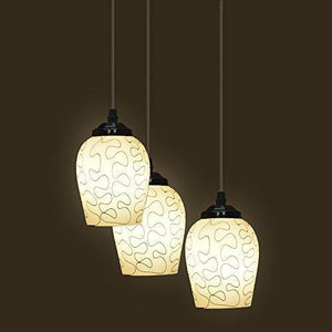 LED Compatible Pendant Ceiling Lamp Hanging Light of 3 Decorative Lamp Shade in One Round Fitting by Somil - Home Decor Lo