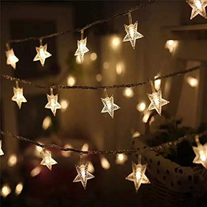 SATYAM KRAFT 20 Star String Lights for Indoor Outdoor Decoration (3 Meter , Yellow) - Home Decor Lo