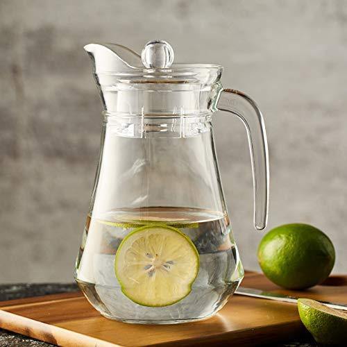 PrimeWorld Aquatic Glass jug Pitcher with Lid 1.3 LTR (1) - Home Decor Lo