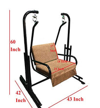 Load image into Gallery viewer, Kaushalendra Swing Chair with Stand for Single Person Iron Cushion Swings Jhula for Indoor use 150 kg Capacity - Home Decor Lo