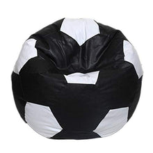 Load image into Gallery viewer, Maruti Fun Bags Leather Football Shape Bean Bag Cover without Beans (Black and White, XXL) - Home Decor Lo