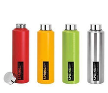 Load image into Gallery viewer, SPRINGWAY - Brand of Happiness Eco-Neer Stainless Steel Water Bottle, 1000ml (Red, Yellow, Green and Steel) - Set of 4 - Home Decor Lo