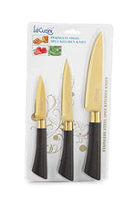 Load image into Gallery viewer, Lacuzini Royal Stainless Steel Gold Finish 3Pcs Knife Set (Gold) - Home Decor Lo