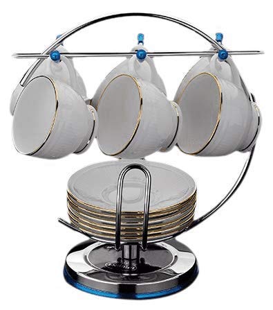 Bridge2Shopping Stainless Steel Cup and Saucer Stand, Silver Color - Home Decor Lo